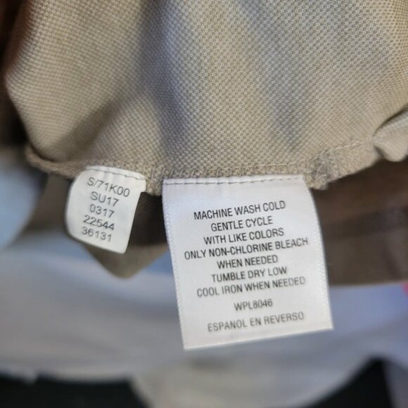 Tasso Elba Polo Golf XL Men's Shirt taupe neutral Supima Cotton short slv EUC - Picture 7 of 7